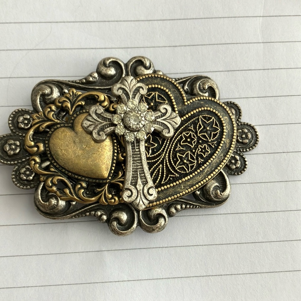Vintage brooch with cross